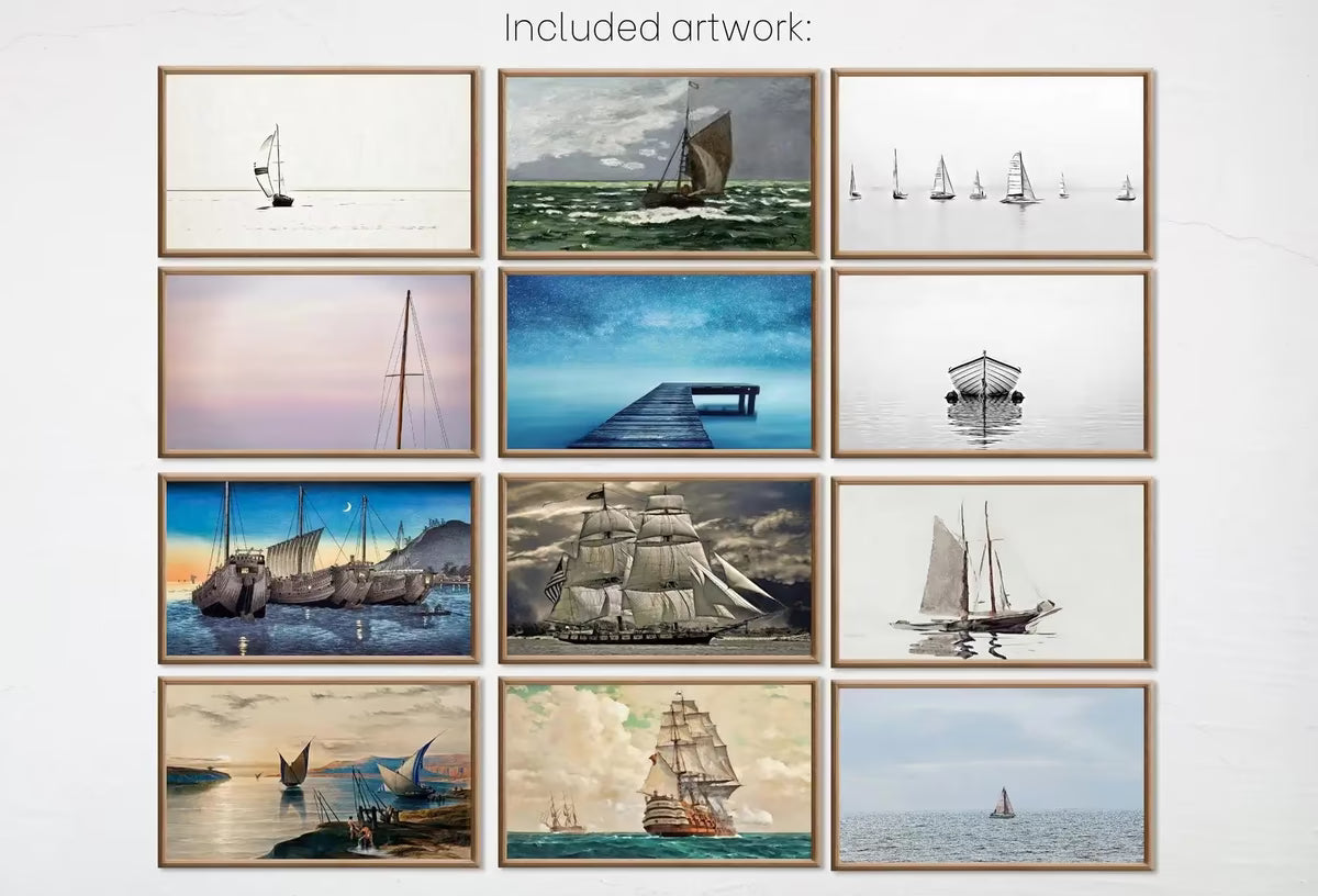 Set of 25 Samsung Frame TV Art 4K. Nautical Boat Art for the Frame TV. Nautical & Sailing Art Collection Set. Instant Download Frame Tv Art – Frame TV Art Set