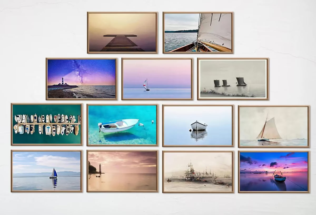 Set of 25 Samsung Frame TV Art 4K. Nautical Boat Art for the Frame TV. Nautical & Sailing Art Collection Set. Instant Download Frame Tv Art – Frame TV Art Set