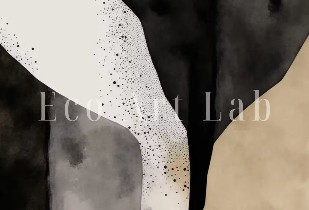 Set of 3 Art Prints. Black and White Minimalist Abstract Poster Set. Neutral Gallery Wall. Black & Beige Wall Art. Contemporary Modern Art