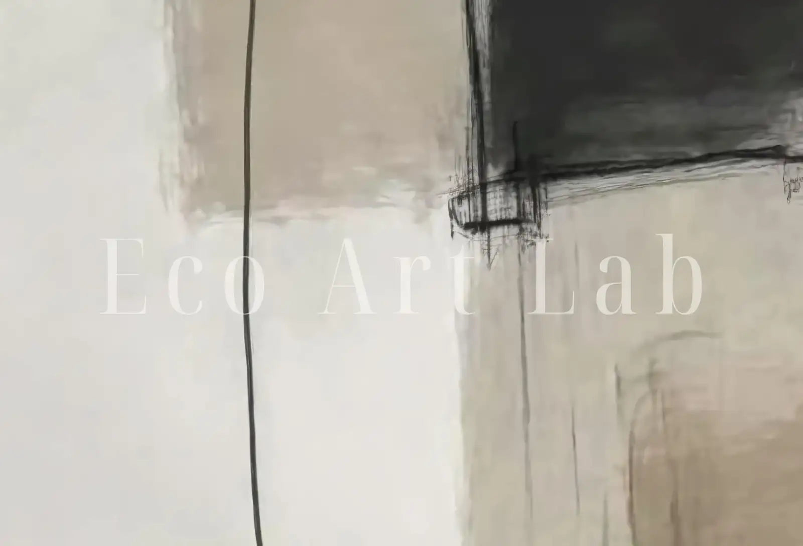 Detail view of artwork from Set of 3 Modern Neutral Abstract Printable Wall Art. Black and Beige Minimalist Abstract Prints. Neutral Gallery Wall, Japandi Wall Decor.. (variation 2)