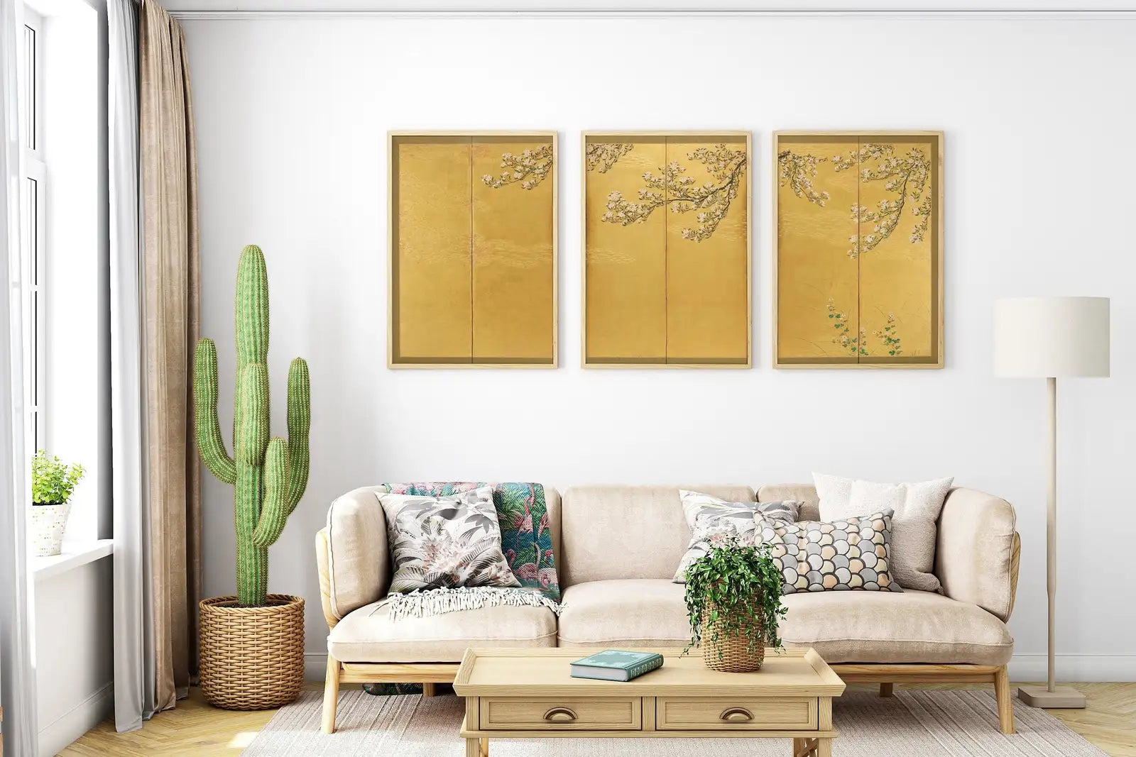 Set of 3 Prints. Cherry Blossom Branches. 3 Piece Wall Art. Japanese Print Set. Vintage Wall Art. Gallery Wall Set. Minimalist Home Decor – Printable Wall Art Set (Digital Download) – Digital Download