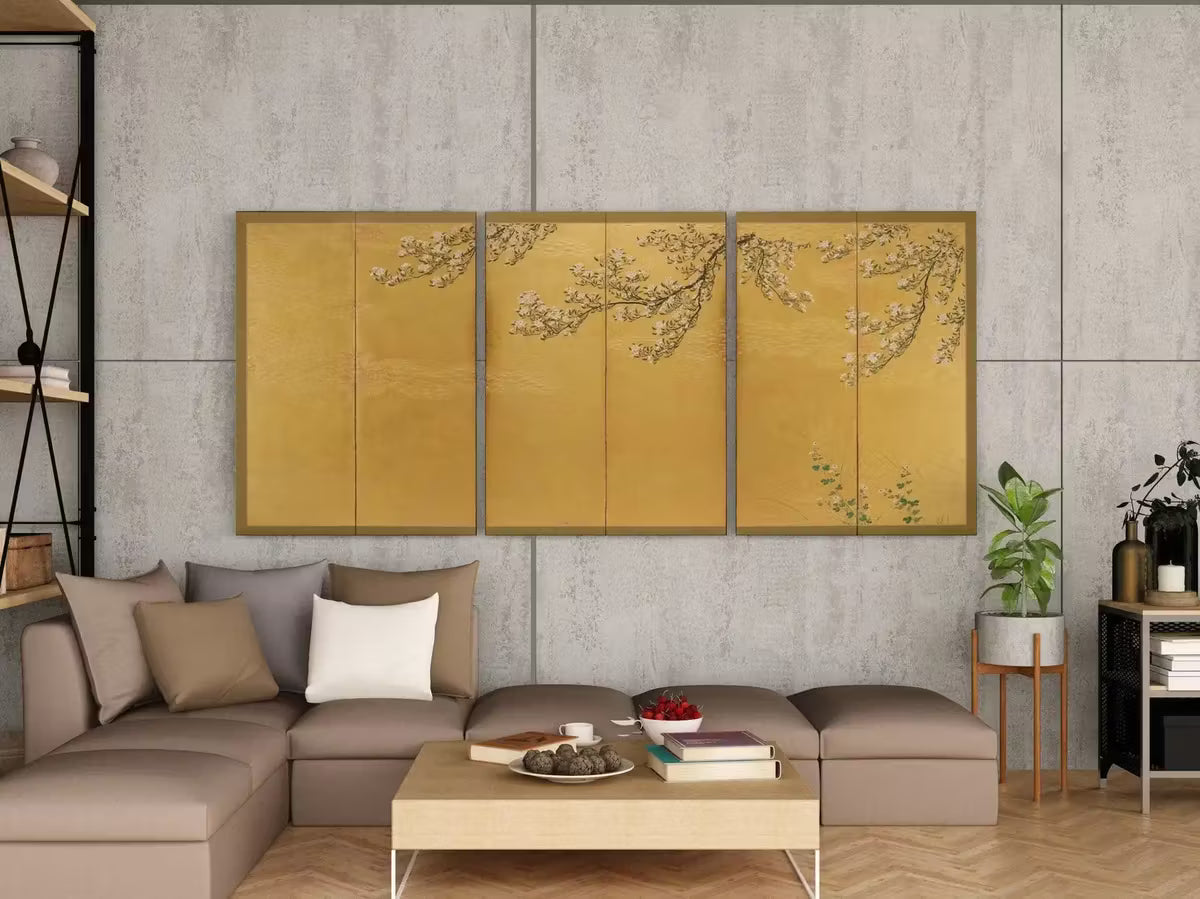 Set of 3 Prints. Cherry Blossom Branches. 3 Piece Wall Art. Japanese Print Set. Vintage Wall Art. Gallery Wall Set. Minimalist Home Decor – Printable Wall Art Set