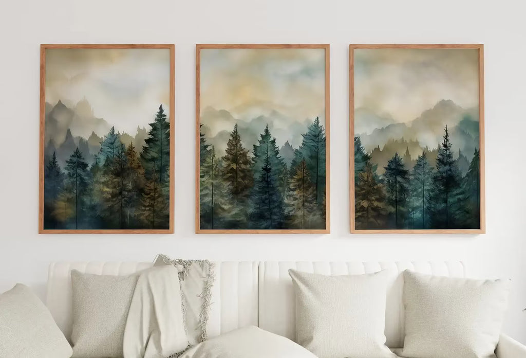 Set of 3 Prints. Mountain Wall Art. Gallery Wall Set. Watercolor Mountain Prints. 3 Piece Wall Art. Landscape Print Set. Modern Home Decor – Printable Wall Art Set