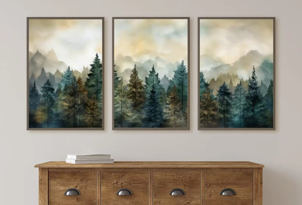 Set of 3 Prints. Mountain Wall Art. Gallery Wall Set. Watercolor Mountain Prints. 3 Piece Wall Art. Landscape Print Set. Modern Home Decor – Printable Wall Art Set