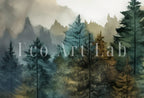 Detail view of artwork from Set of 3 Prints. Mountain Wall Art. Gallery Wall Set. Watercolor Mountain Prints. 3 Piece Wall Art. Landscape Print Set. Modern Home Decor. (variation 2)