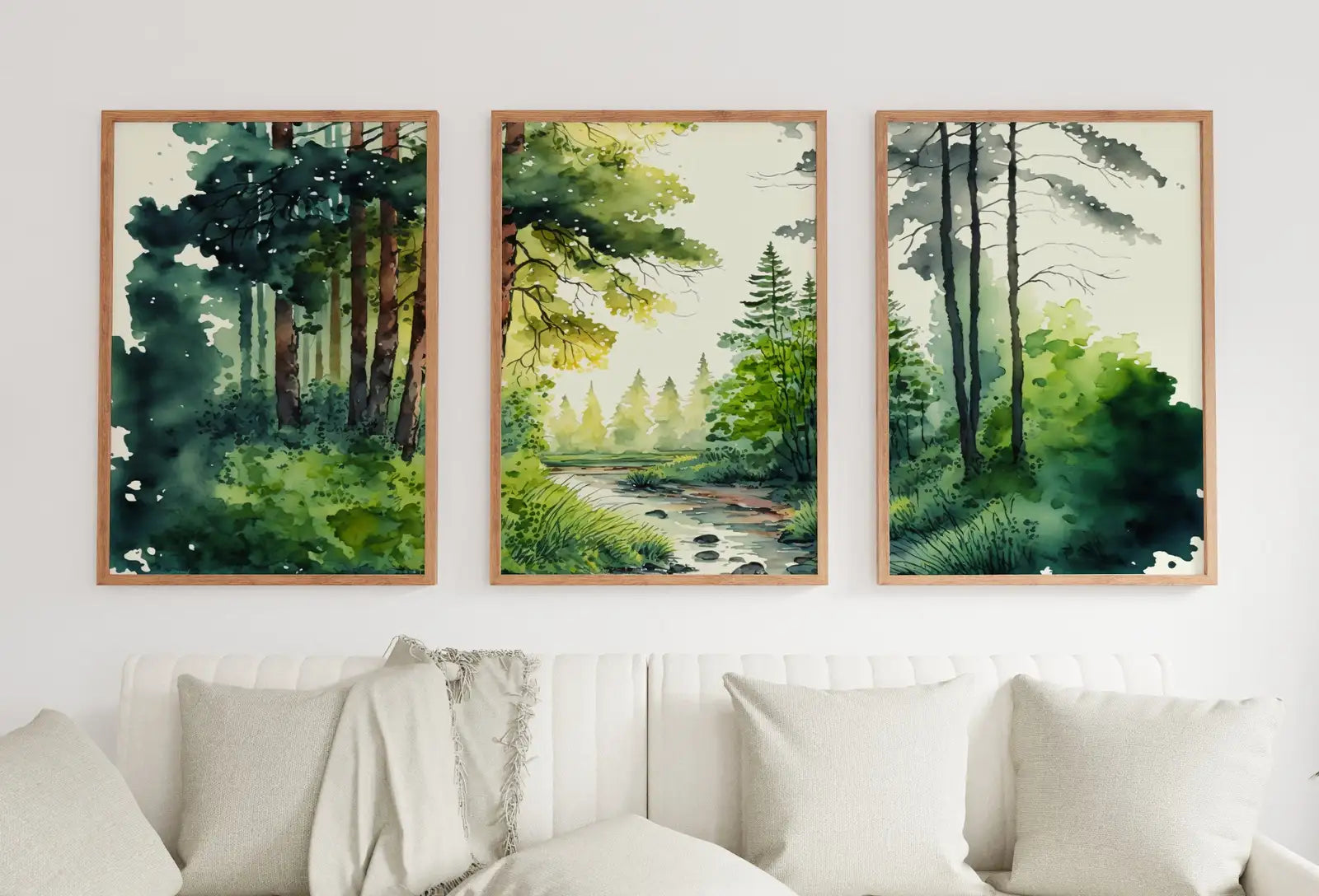 Set of 3 Prints. Watercolor Forest Landscape Prints. 3 Piece Wall Art. Nature Landscape Print Set. Gallery Wall Set. Modern Home Decor – Printable Wall Art Set (Digital Download)