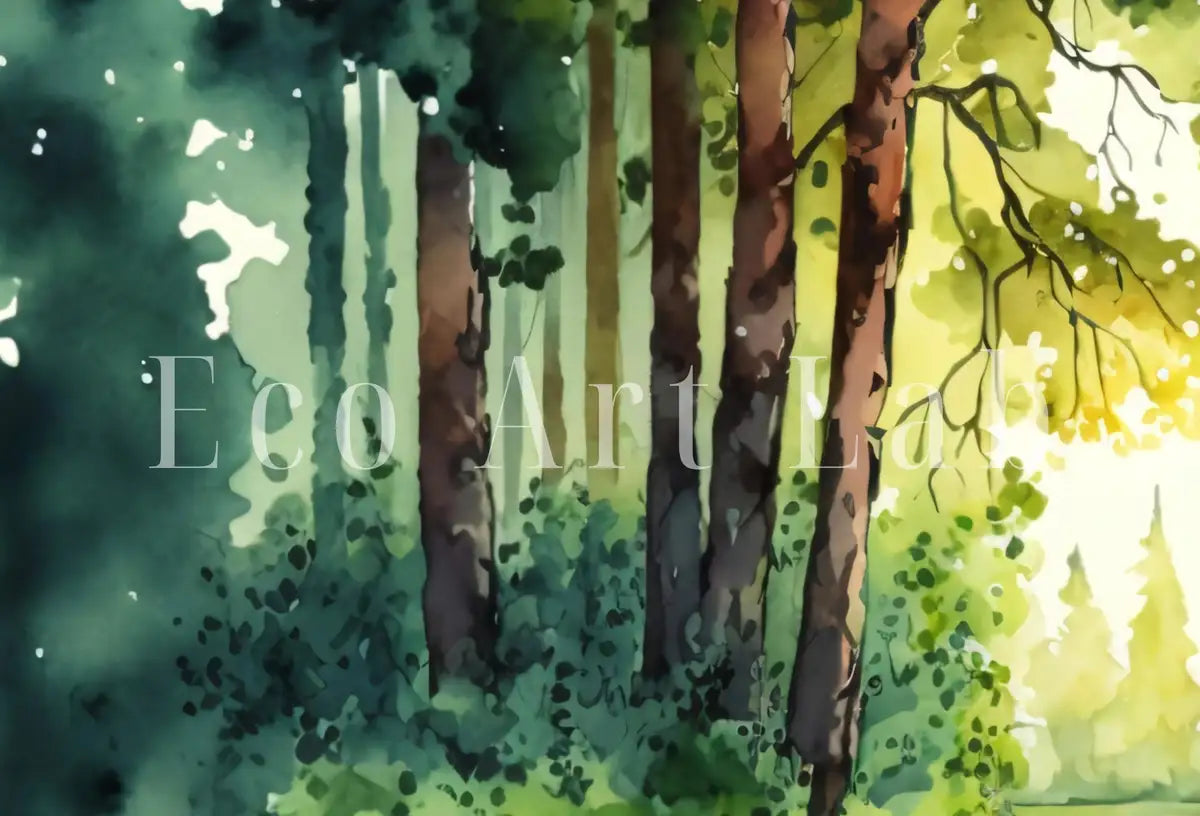 Set of 3 Prints. Watercolor Forest Landscape Prints. 3 Piece Wall Art. Nature Landscape Print Set. Gallery Wall Set. Modern Home Decor – Printable Wall Art Set (Digital Download)