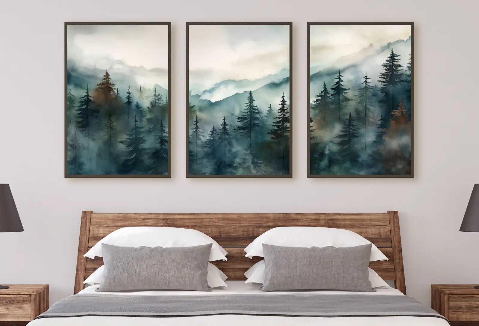 Set of 3 Prints. Watercolor Mountain Prints. 3 Piece Wall Art. Landscape Print Set. Mountain Wall Art. Gallery Wall Set. Modern Home Decor – Printable Wall Art Set (Digital Download)