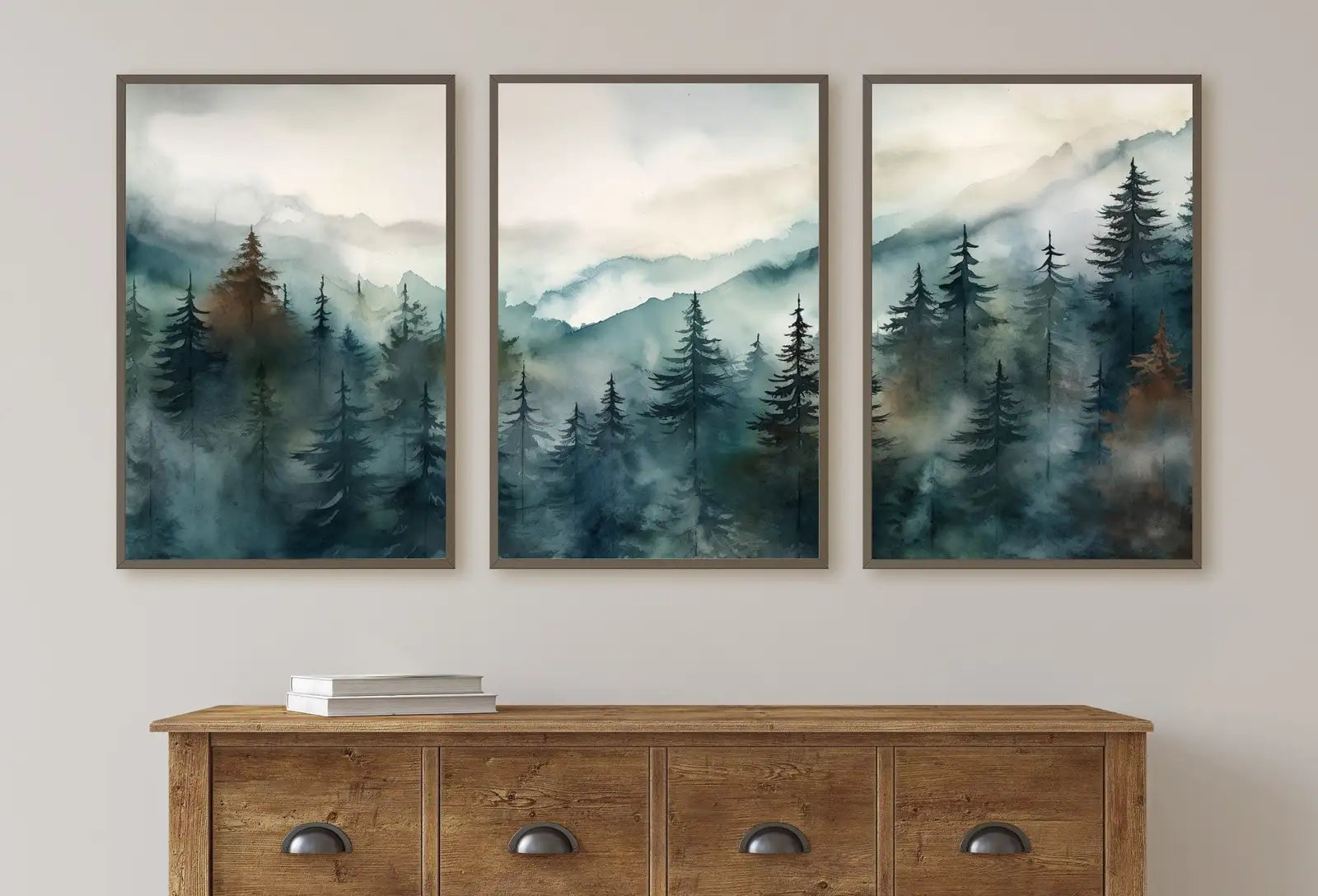 Set of 3 Prints. Watercolor Mountain Prints. 3 Piece Wall Art. Landscape Print Set. Mountain Wall Art. Gallery Wall Set. Modern Home Decor – Printable Wall Art Set (Digital Download)