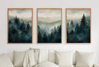 Detail view of artwork from Set of 3 Prints. Watercolor Mountain Prints. Landscape Print Set. Mountain Wall Art. Gallery Wall Set. 3 Piece Wall Art. Modern Home Decor. (variation 1)