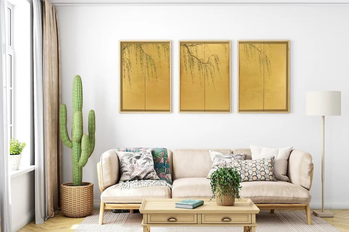 Set of 3 Prints. Willow Branches. 3 Piece Wall Art. Botanical Japanese Print Set. Vintage Wall Art. Gallery Wall Set. Minimalist Home Decor