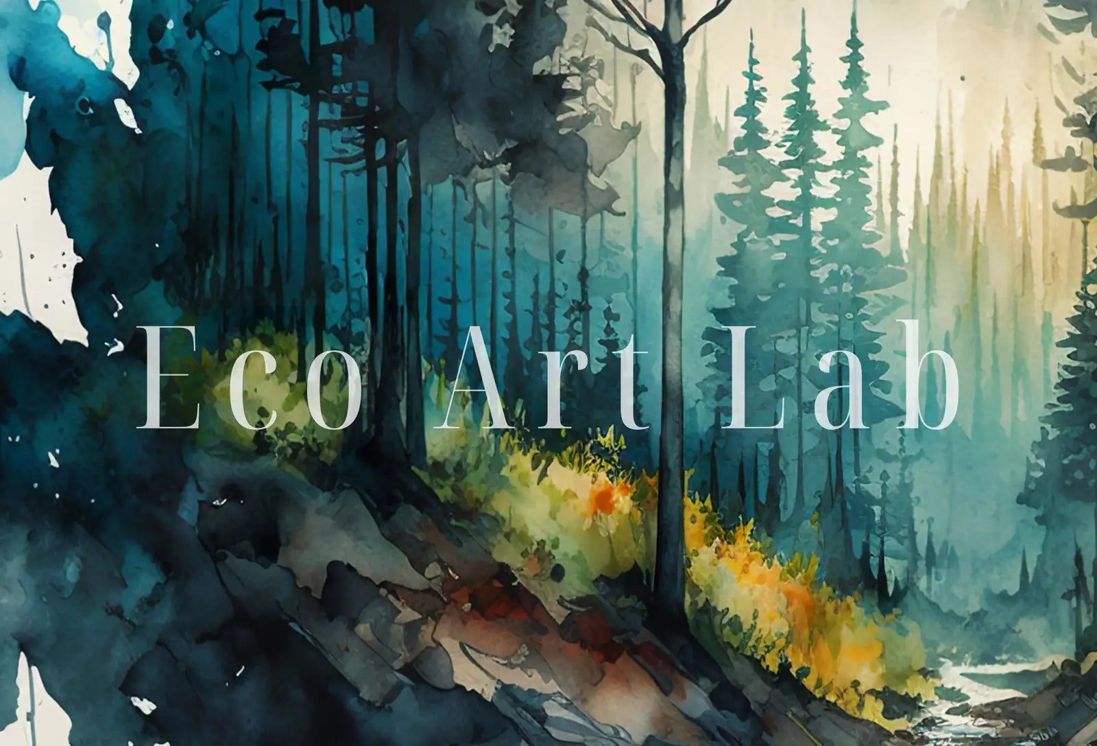 Set of 4 Watercolor Forests Landscape Art. Printable Wall Art. Digital Art Green Forest Trees Painting Print. Nature Decor. Gallery Wall Set – Printable Wall Art Set (Digital Download) – Digital Download