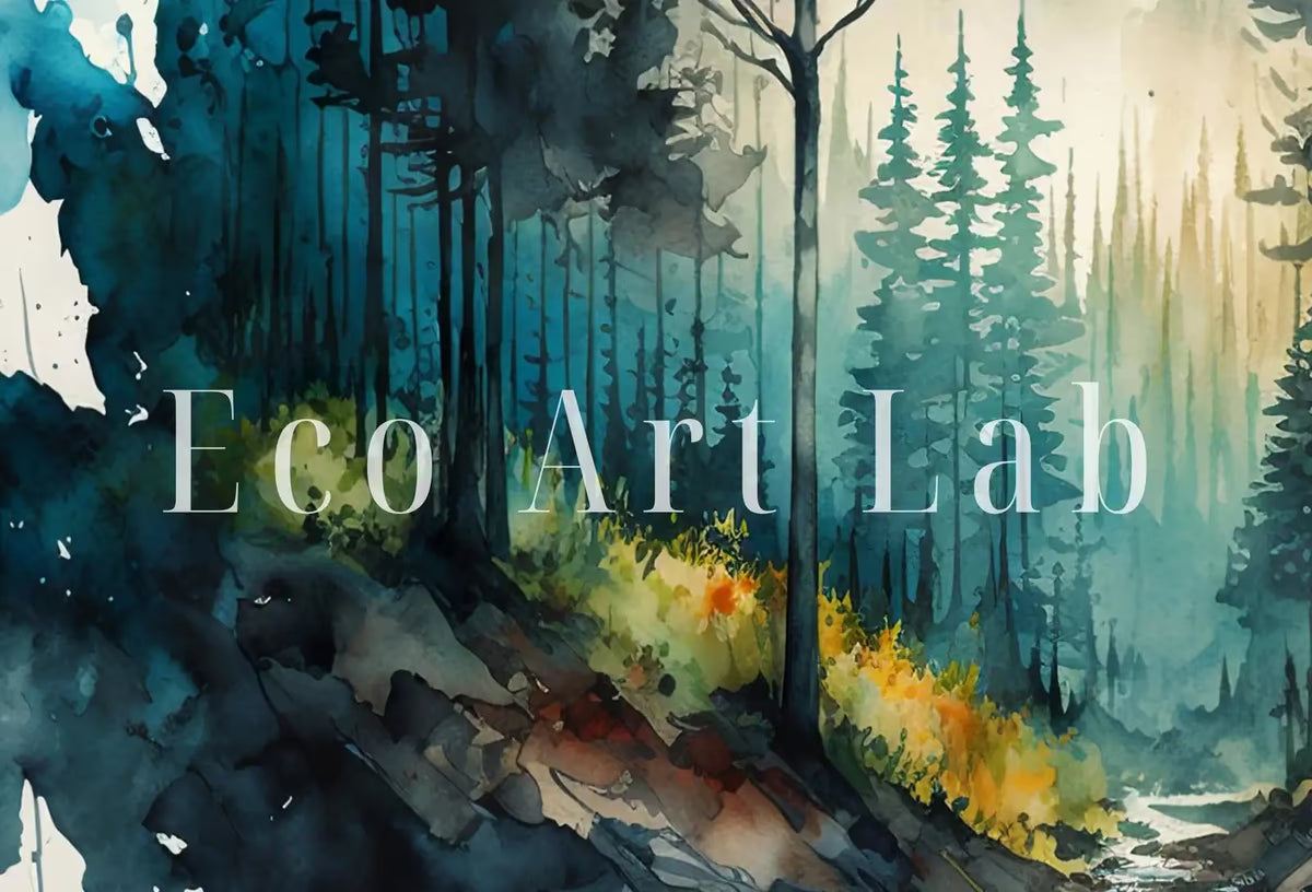 Set of 4 Watercolor Forests Landscape Art. Printable Wall Art. Digital Art Green Forest Trees Painting Print. Nature Decor. Gallery Wall Set – Printable Wall Art Set