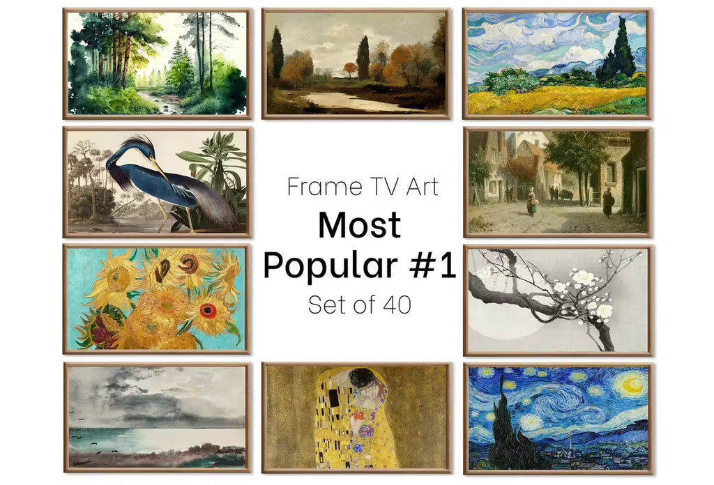 Set of 40 Samsung Frame TV 4K Art. Most Popular Paintings & Digital Art Ultimate Collection #1. TV Art Set. Instant Download Frame TV Art – Frame TV Art Set