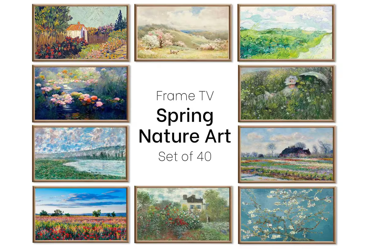 Set of 40 Samsung Frame TV 4K Art. Spring Wall Art Nature Digital Collection. Vintage Spring Decor TV Art Set. Instant Download Frame TV Art – Frame TV Art Set
