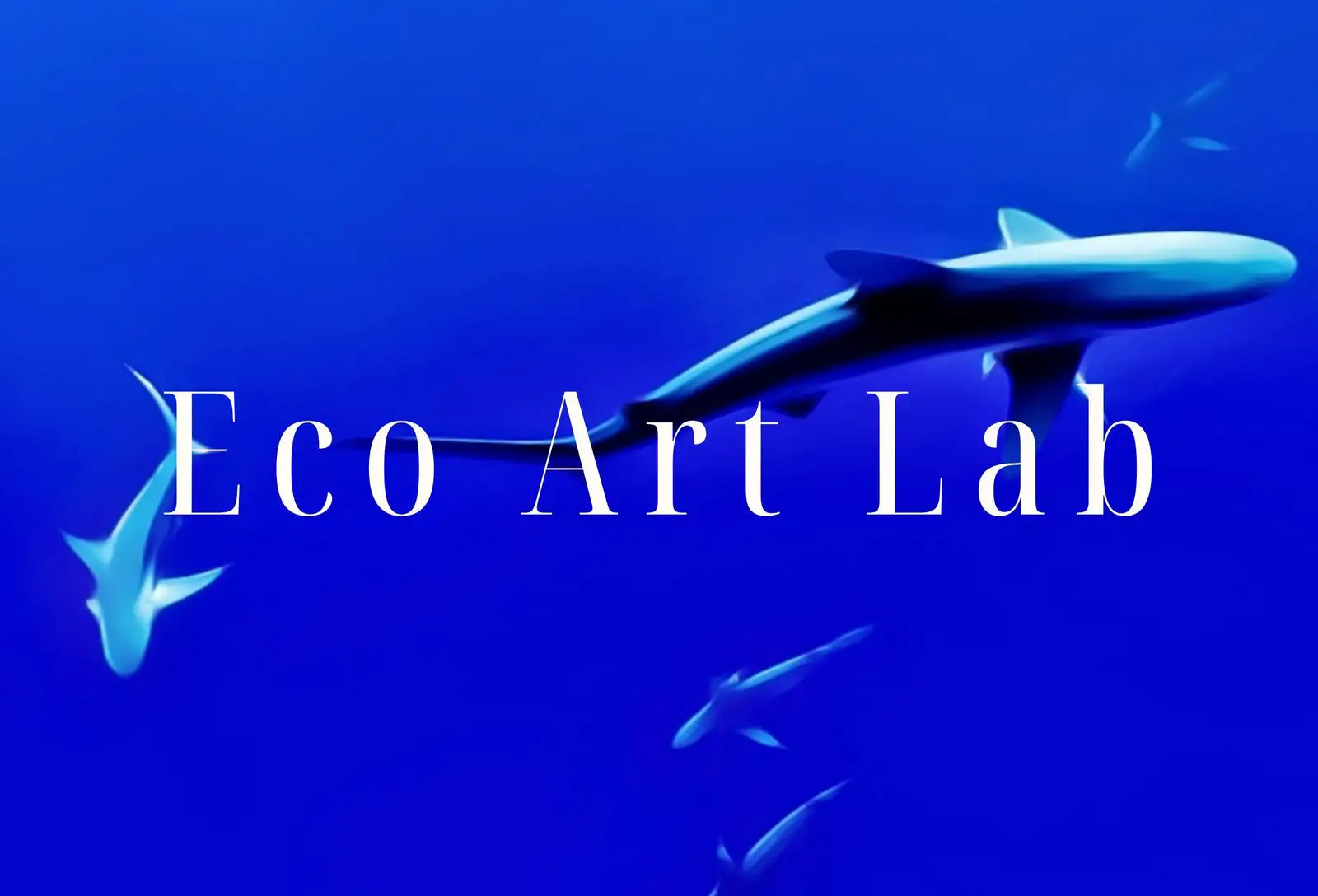 Detail view of artwork from Sharks in Deep Blue Water Frame TV Art Digital Download, Art for Tv, Ocean Wall Art Colorful Art for Frame TV. (variation 1)