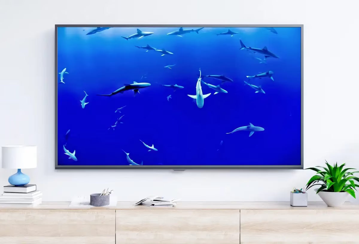Sharks in Deep Blue Water Frame TV Art , Art for Tv, Ocean Wall Art Colorful Art for Frame TV – Frame TV  Art