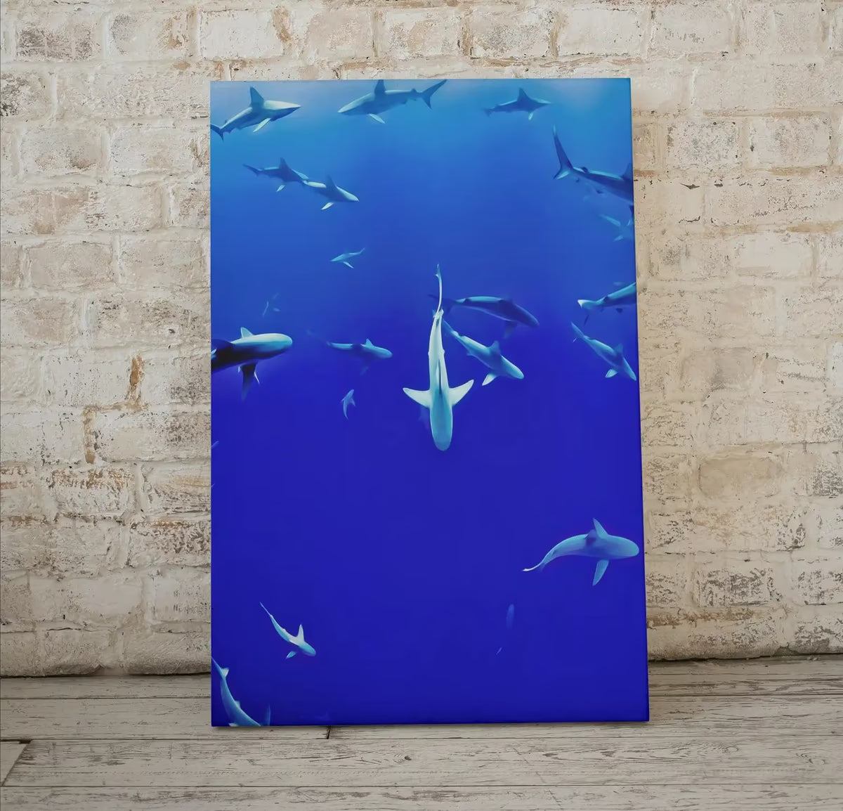 Sharks in Deep Blue Water Instant Download Shark Wall Art Poster. Printable Wall Art Shark Decor. Nature Wall Art Nautical Home Decor – Printable Wall Art
