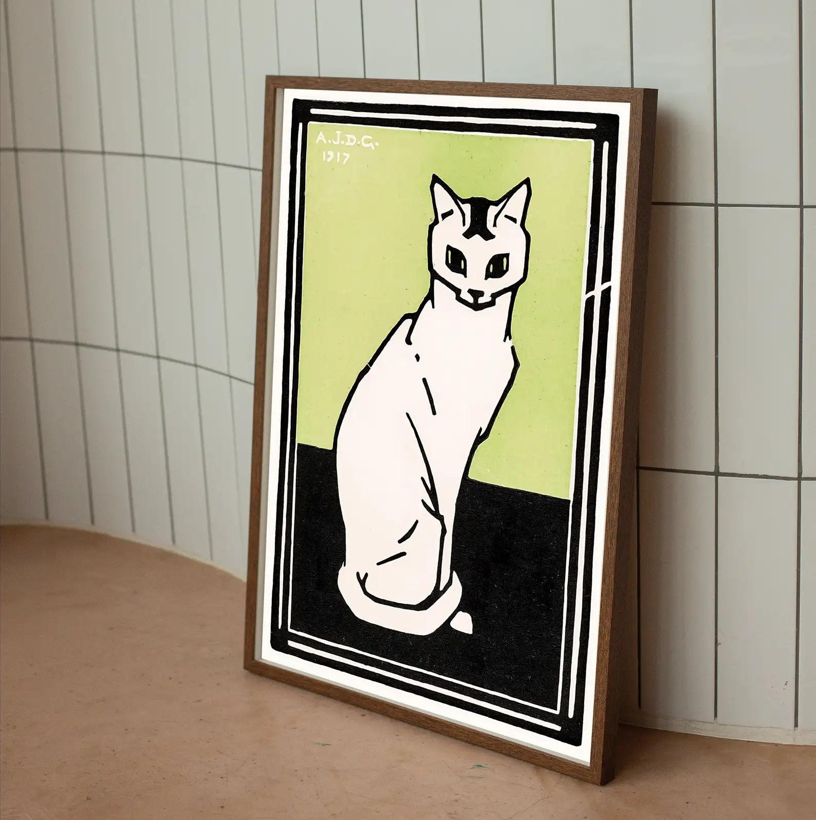 Sitting Cat Vintage Art Nouveau Print Wall Art. Instant Download Cat Painting Retro Julie De Graag Printable Wall Art. Art Nouveau Poster – Printable Wall Art Digital Download – Digital Download