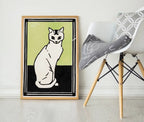 Sitting Cat Vintage Art Nouveau Print Wall Art. Instant Download Cat Painting Retro Julie De Graag Printable Wall Art. Art Nouveau Poster – Printable Wall Art