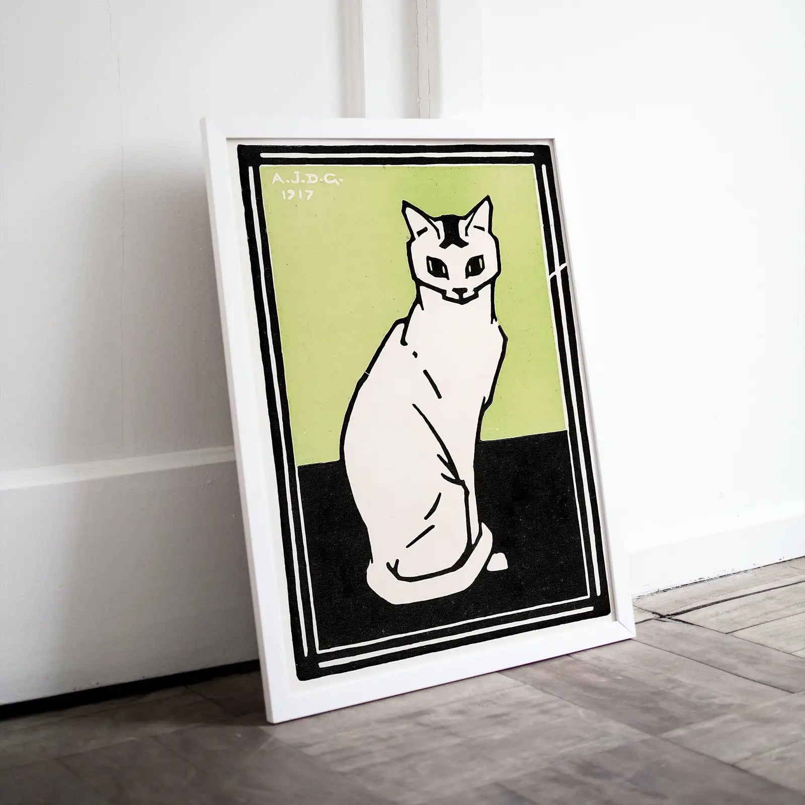 Sitting Cat Vintage Art Nouveau Print Wall Art. Instant Download Cat Painting Retro Julie De Graag Printable Wall Art. Art Nouveau Poster – Printable Wall Art Digital Download – Digital Download