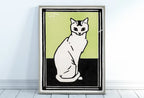 Sitting Cat Vintage Art Nouveau Print Wall Art. Instant Download Cat Painting Retro Julie De Graag Printable Wall Art. Art Nouveau Poster – Printable Wall Art Digital Download – Digital Download