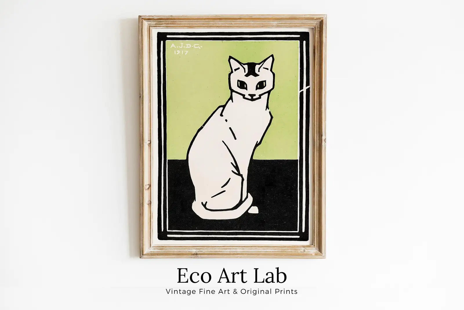 Sitting Cat Vintage Art Nouveau Print Wall Art. Instant Download Cat Painting Retro Julie De Graag Printable Wall Art. Art Nouveau Poster – Printable Wall Art Digital Download – Digital Download