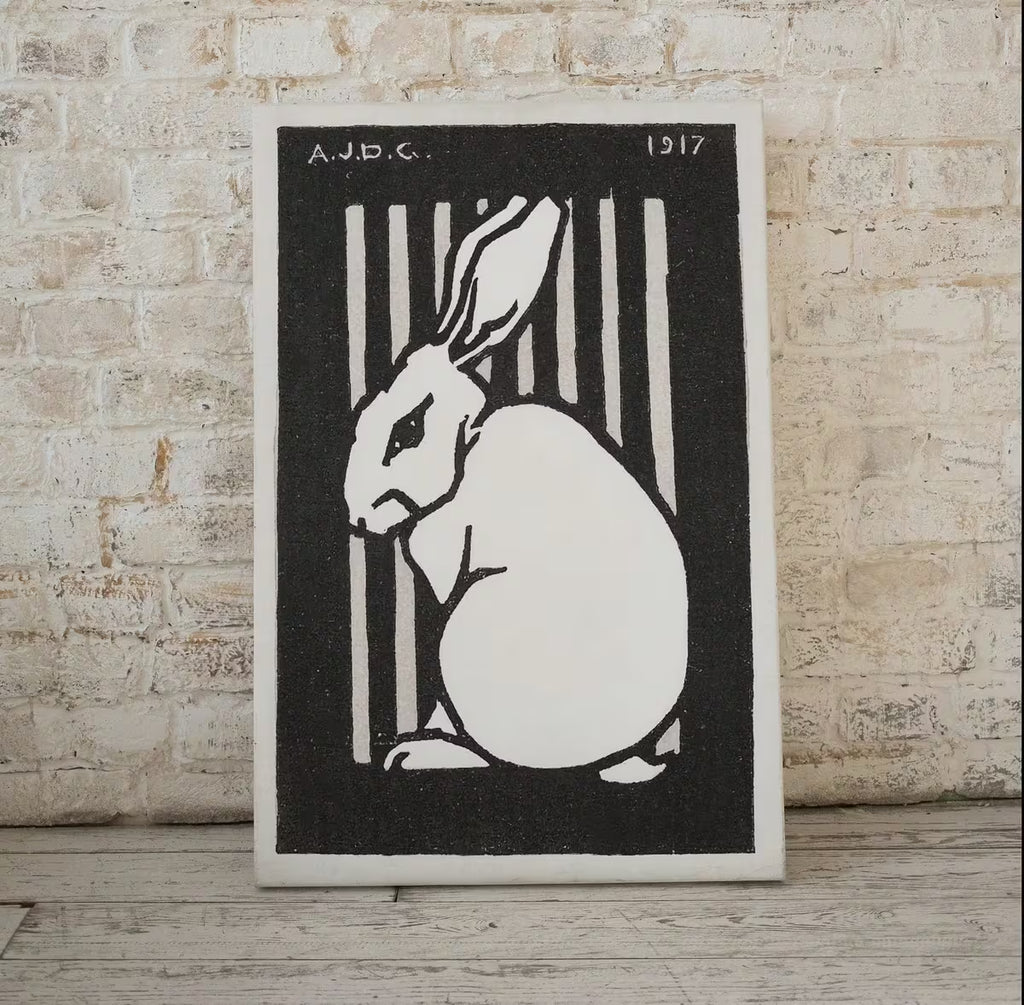 Sitting Rabbit Vintage Art Nouveau Print Wall Art. Instant Download Rabbit Painting Julie De Graag Printable Wall Art, Art Nouveau Poster – Printable Wall Art