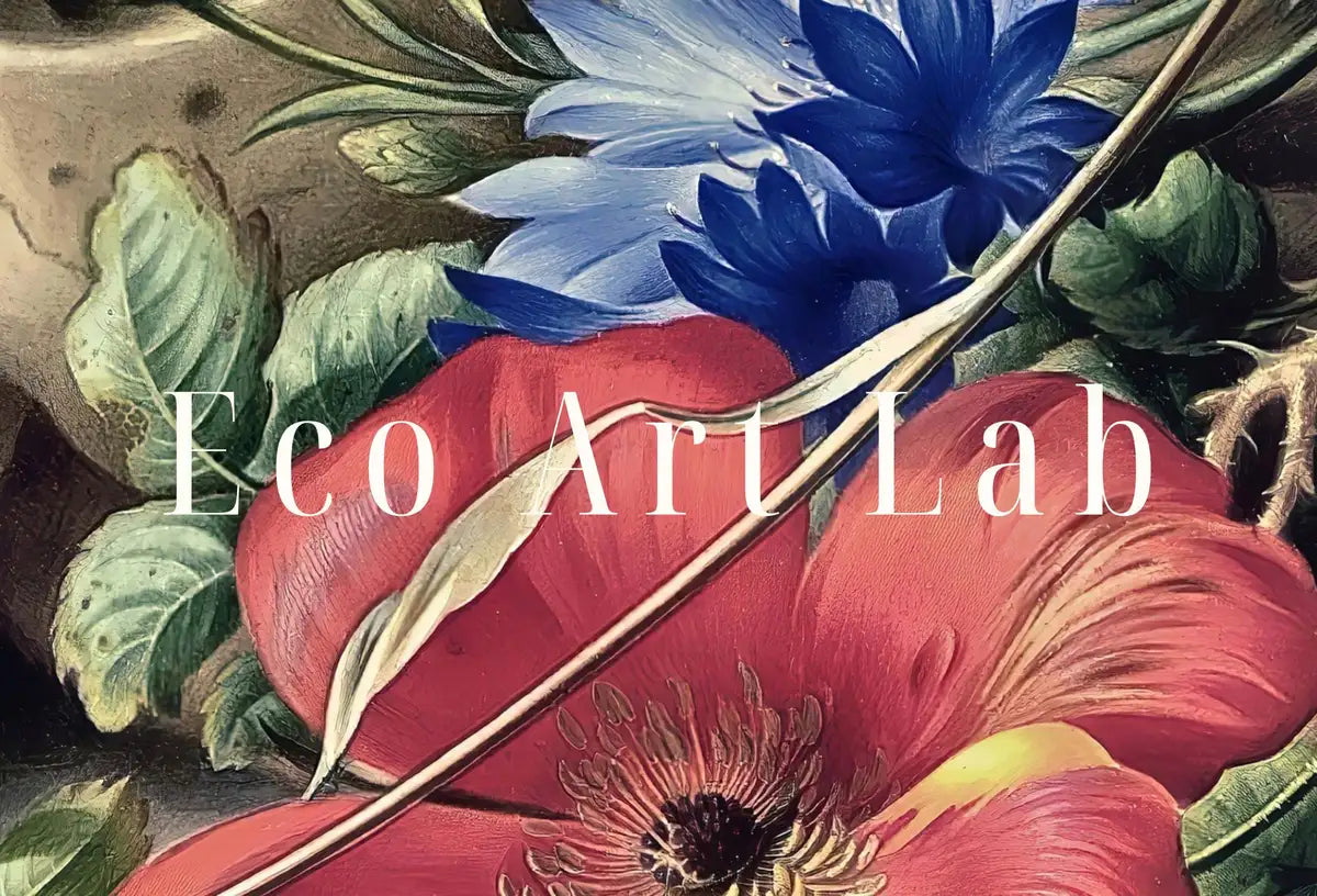 Detail view of artwork from Skull Painting Vintage Printable Wall Art. Skull With Colorful Flowers, Floral Skull Print. Digital Download, Skull Wall Decor Poster. (variation 2)