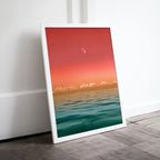 Included artwork preview showing first selection of artworks from Sky and Sea Gradient Evening Colors with Hazy Moon. Nautical Landscape Wall Art. Colorful Seascape Coastal Digital Printable Art. Beach Art.