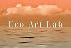 Detail view of artwork from Sky and Sea Gradient Evening Colors with Hazy Moon. Nautical Landscape Wall Art. Colorful Seascape Coastal Digital Printable Art. Beach Art. (variation 1)