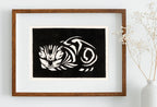 Detail view of artwork from Sleeping Cat Vintage Art Nouveau Print Wall Art. Instant Download Cat Painting Retro Julie De Graag Printable Wall Art. Art Nouveau Poster. (variation 1)