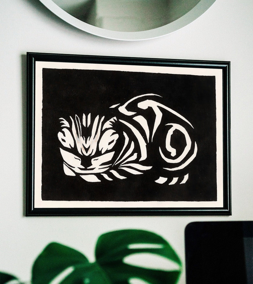 Second included artwork preview from Sleeping Cat Vintage Art Nouveau Print Wall Art. Instant Download Cat Painting Retro Julie De Graag Printable Wall Art. Art Nouveau Poster featuring various scenes.