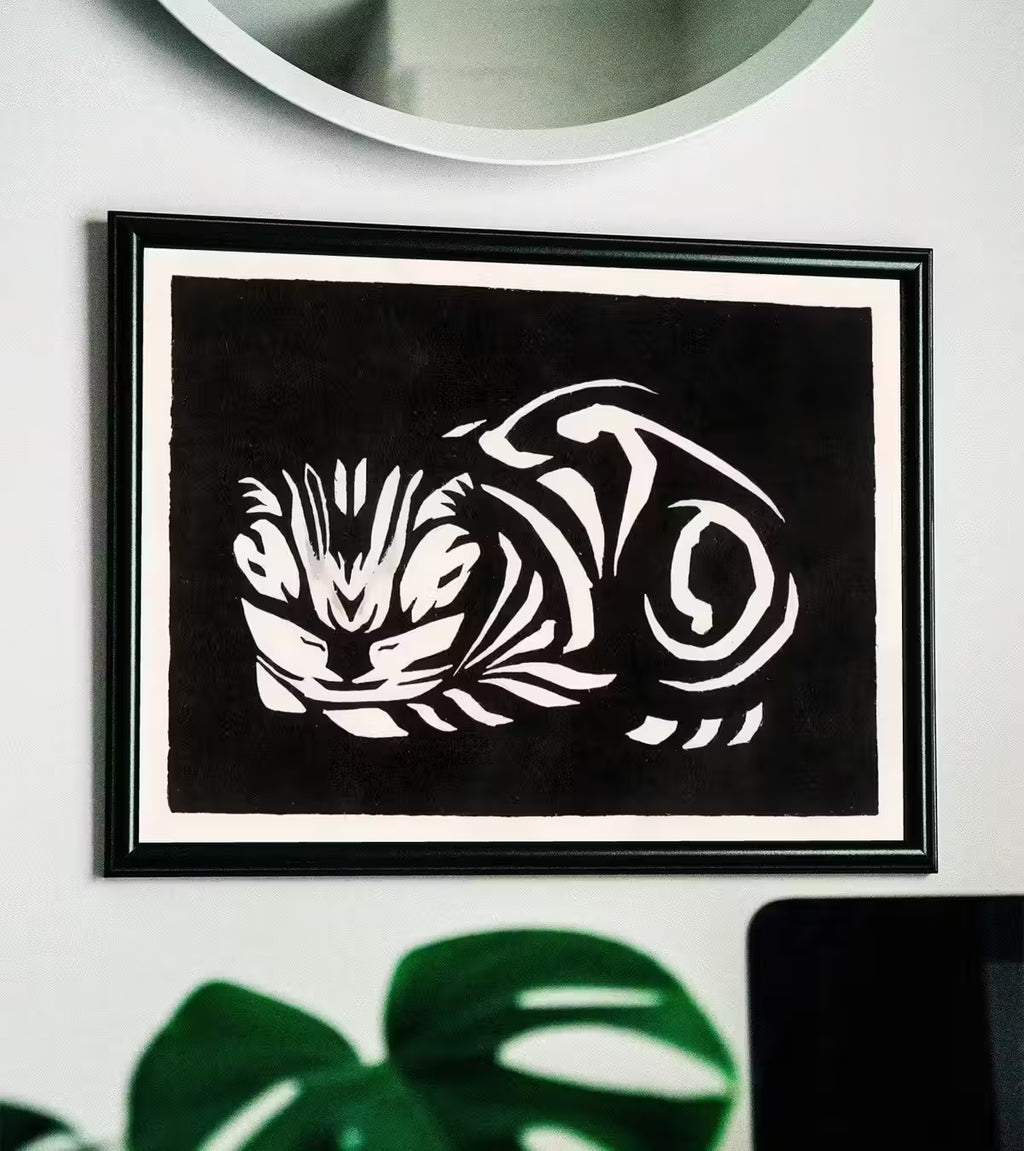 Sleeping Cat Vintage Art Nouveau Print Wall Art. Instant Download Cat Painting Retro Julie De Graag Printable Wall Art. Art Nouveau Poster – Printable Wall Art