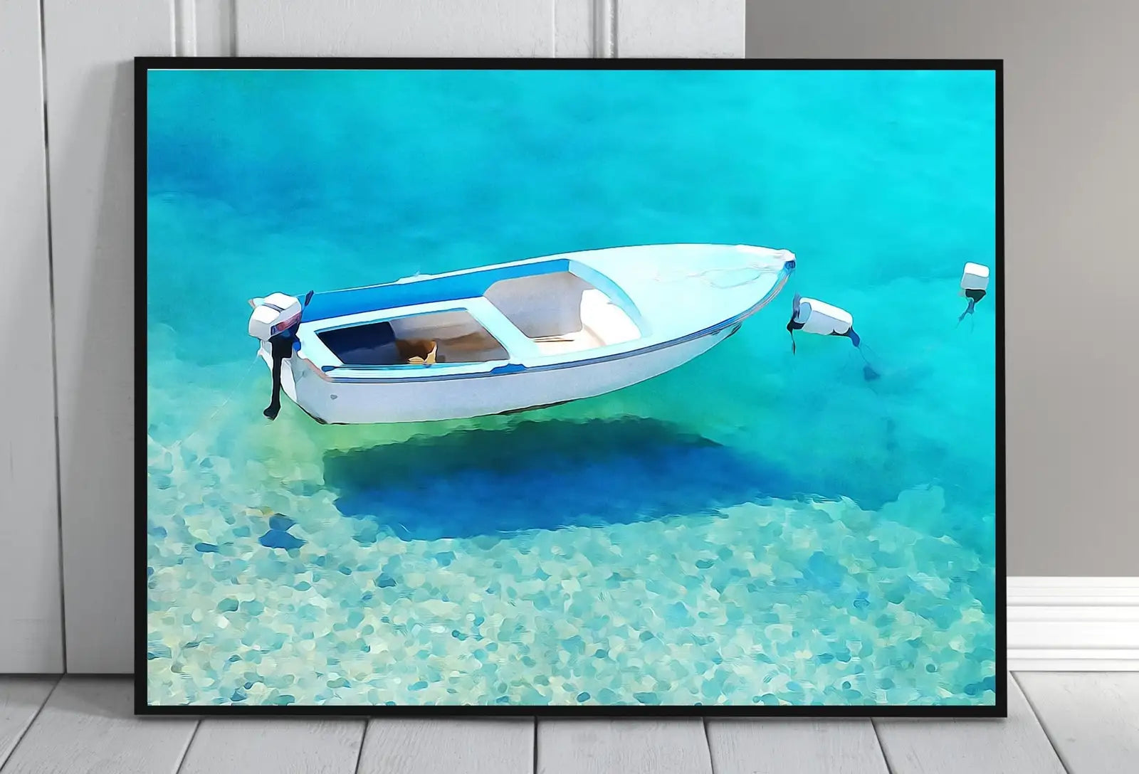 Second included artwork preview from Small Boat Floating at Sea Landscape Painting, Colorful Printable Wall Art, Home or Office Decor, Nature Print Digital Art Instant Download featuring various scenes.