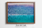 Framed view of Snow Covered Woodland w/ Lake Landscape Digital Painting. Printable Wall Art Home or Office Decor Nature Print Digital Art Instant Download – printable wall art digital download.