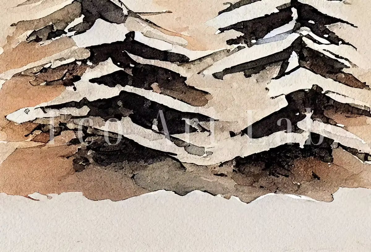 Snowy Forest Watercolor Painting. Set of 3 Prints. Winter Forest Landscape Printable. Printable Wall Art. 3 Piece Wall Art. Gallery Wall Set – Printable Wall Art Set