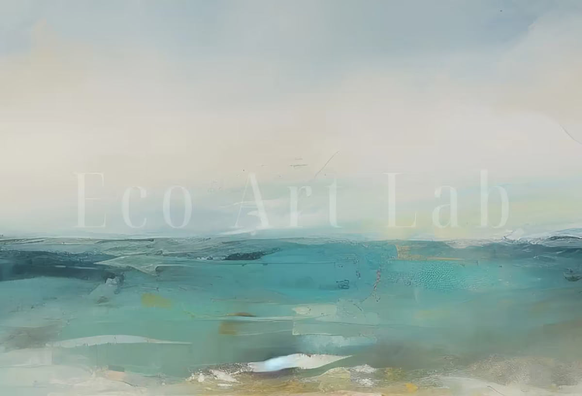 Soft Coastal Landscape. Minimalist Neutral Abstract Painting. Printable Wall Art. Modern Minimalist Poster. Muted Horizon Landscape – Printable Wall Art