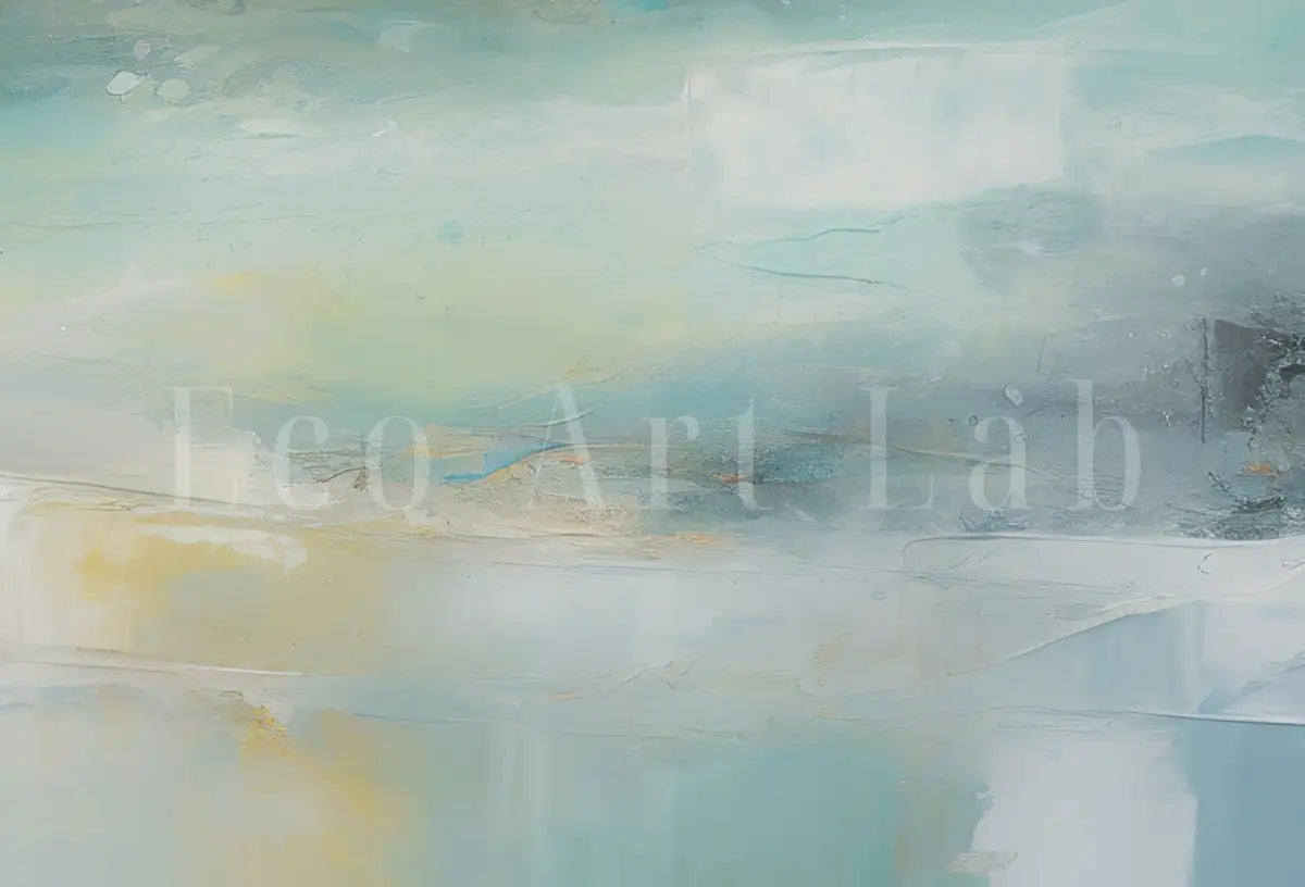 Detail view of artwork from Soft Coastal Landscape. Minimalist Neutral Abstract Painting. Printable Wall Art. Modern Minimalist Poster. Muted Horizon Landscape. (variation 2)