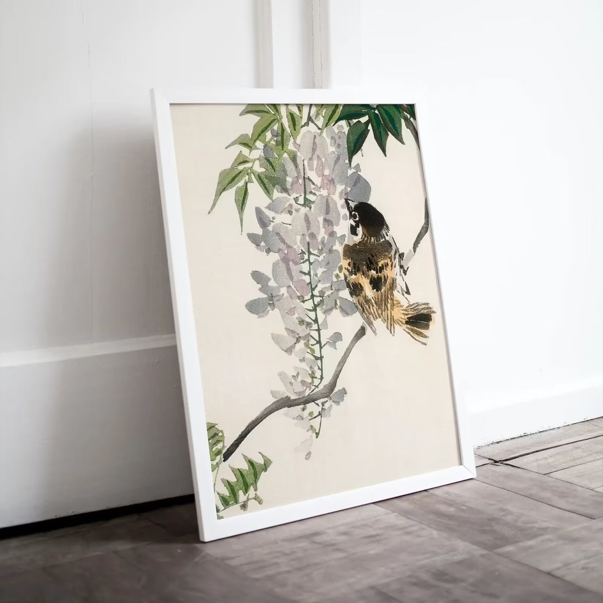 Sparrow Perched On a Branch. Vintage Japanese Painting. Japanese Wall Art Printable Poster. 19th Century Japanese Vintage Wall Art, Bird Art – Printable Wall Art