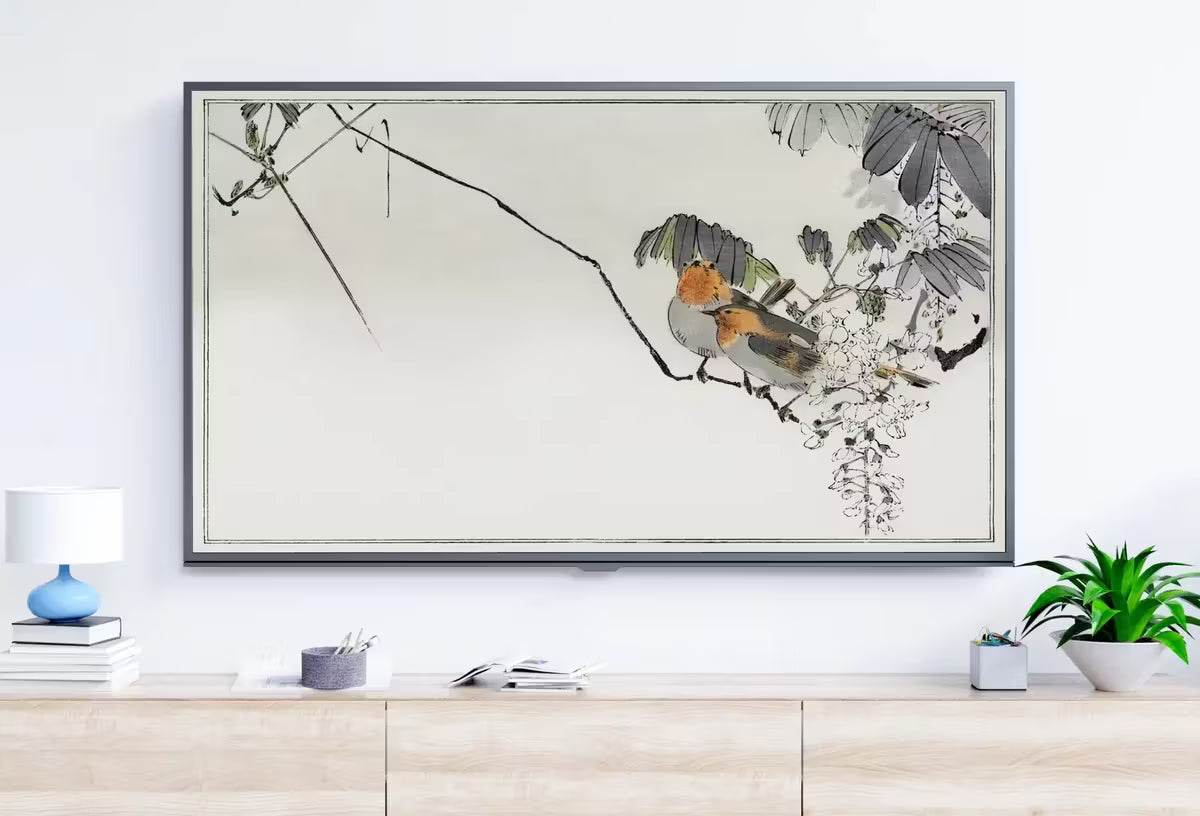 Sparrows Perched On a Branch Frame TV Art. Vintage Japanese Painting Samsung Art TV,  for Samsung Frame, Retro Frame TV Art – Frame TV  Art