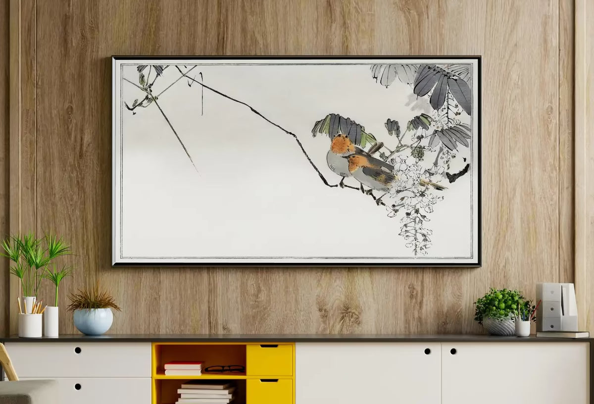 Sparrows Perched On a Branch Frame TV Art. Vintage Japanese Painting Samsung Art TV,  for Samsung Frame, Retro Frame TV Art – Frame TV  Art