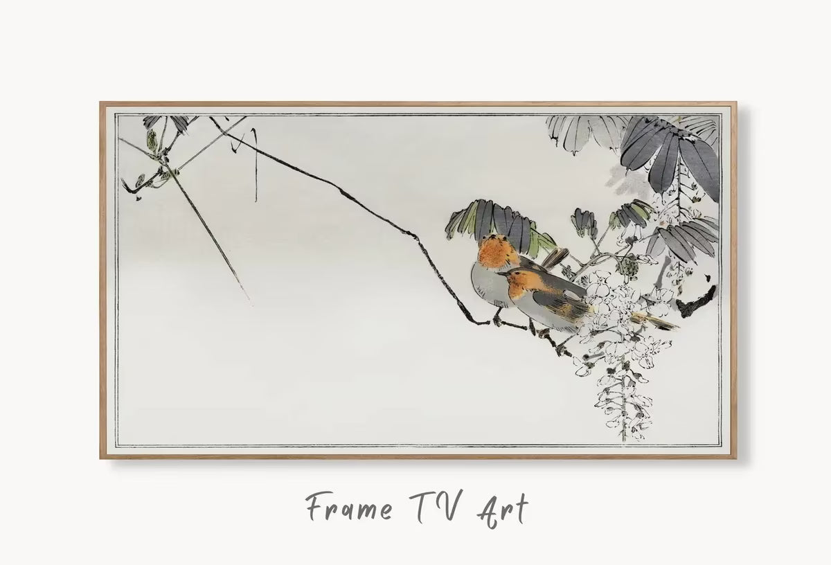 Sparrows Perched On a Branch Frame TV Art. Vintage Japanese Painting Samsung Art TV,  for Samsung Frame, Retro Frame TV Art – Frame TV  Art