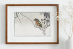 Sparrows Perched On a Branch Vintage Japanese Painting. Japanese Wall Art Printable Poster. 19th Century Japanese Vintage Wall Art, Bird Art – Printable Wall Art
