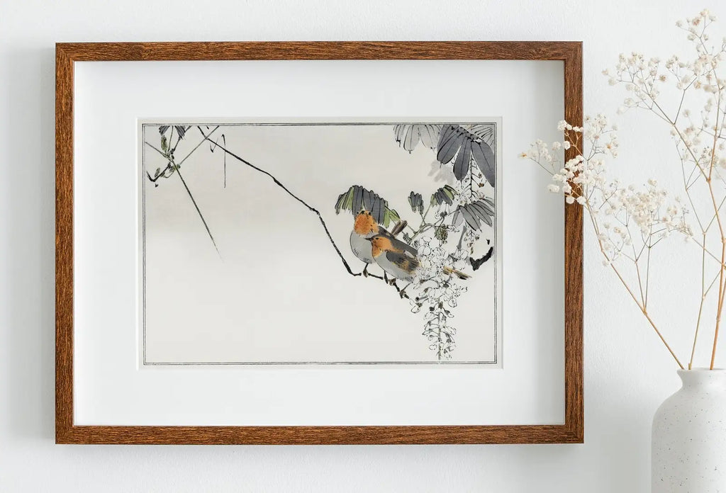 Included artwork preview showing first selection of artworks from Sparrows Perched On a Branch Vintage Japanese Painting. Japanese Wall Art Printable Poster. 19th Century Japanese Vintage Wall Art, Bird Art.