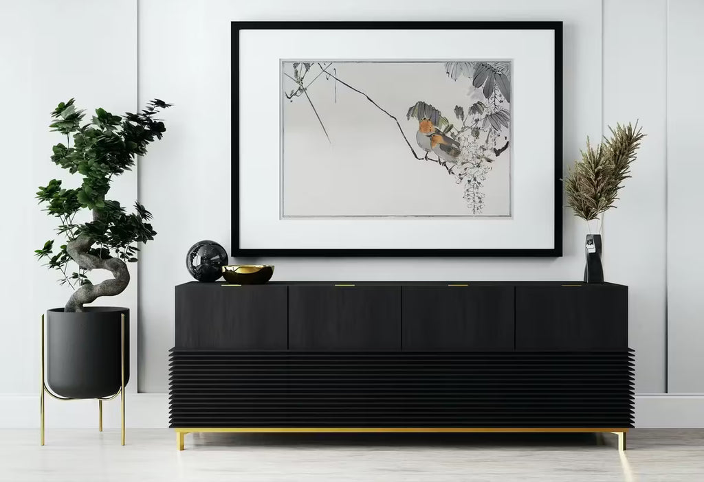 Sparrows Perched On a Branch Vintage Japanese Painting. Japanese Wall Art Printable Poster. 19th Century Japanese Vintage Wall Art, Bird Art – Printable Wall Art