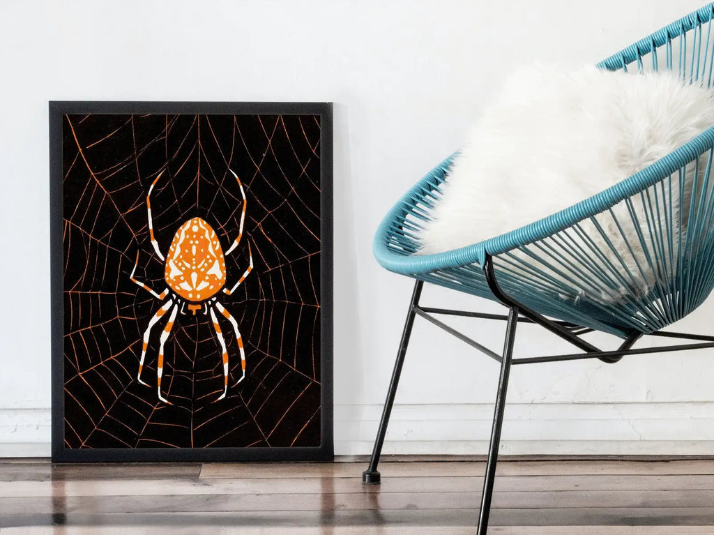 Detail view of artwork from Spider Painting Vintage Art Nouveau Print Wall Art. Instant Download Spider Poster Julie De Graag Printable Wall Art. Art Nouveau Poster. (variation 1)