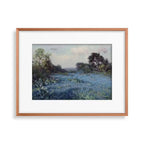 Spring Meadow Landscape Painting | Printable Vintage Landscape | Blue Bonnets at Late Afternoon | Texas Bluebonnets | Flower Field – Printable Wall Art