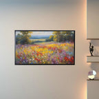 Spring Wildflowers Field Art. Original Oil Painting for Frame TV. Landscape Decor for Home Design – Frame TV  Art