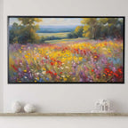 Spring Wildflowers Field Art. Original Oil Painting for Frame TV. Landscape Decor for Home Design – Frame TV  Art